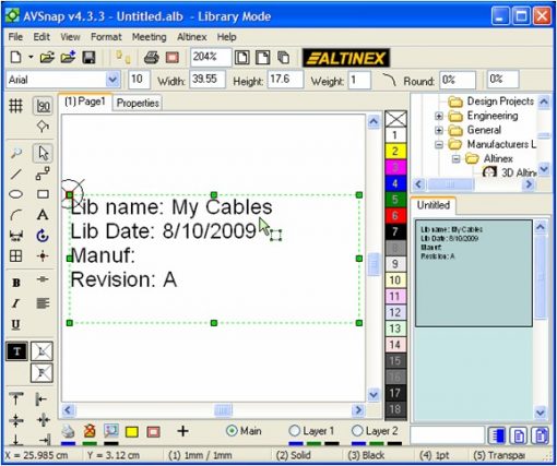 Creating a Library for Different Color Cables | AVSnap Web Site